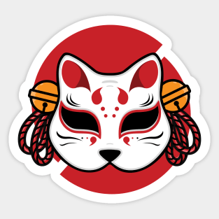 Japanese kitsune mask Sticker